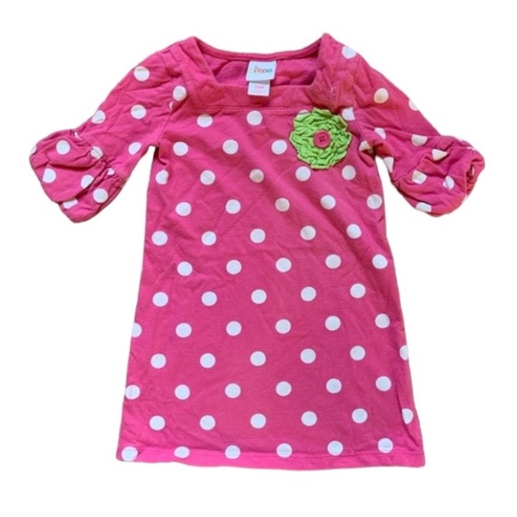 🎉 CIRCO Hot Pink Polka Dot Flower Dress, size 24m - Picture 1 of 3